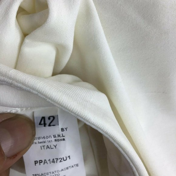 Pianura Studio Women's White Straight Leg Slash Pocket Jogger Pants Size 42 - Picture 10 of 12